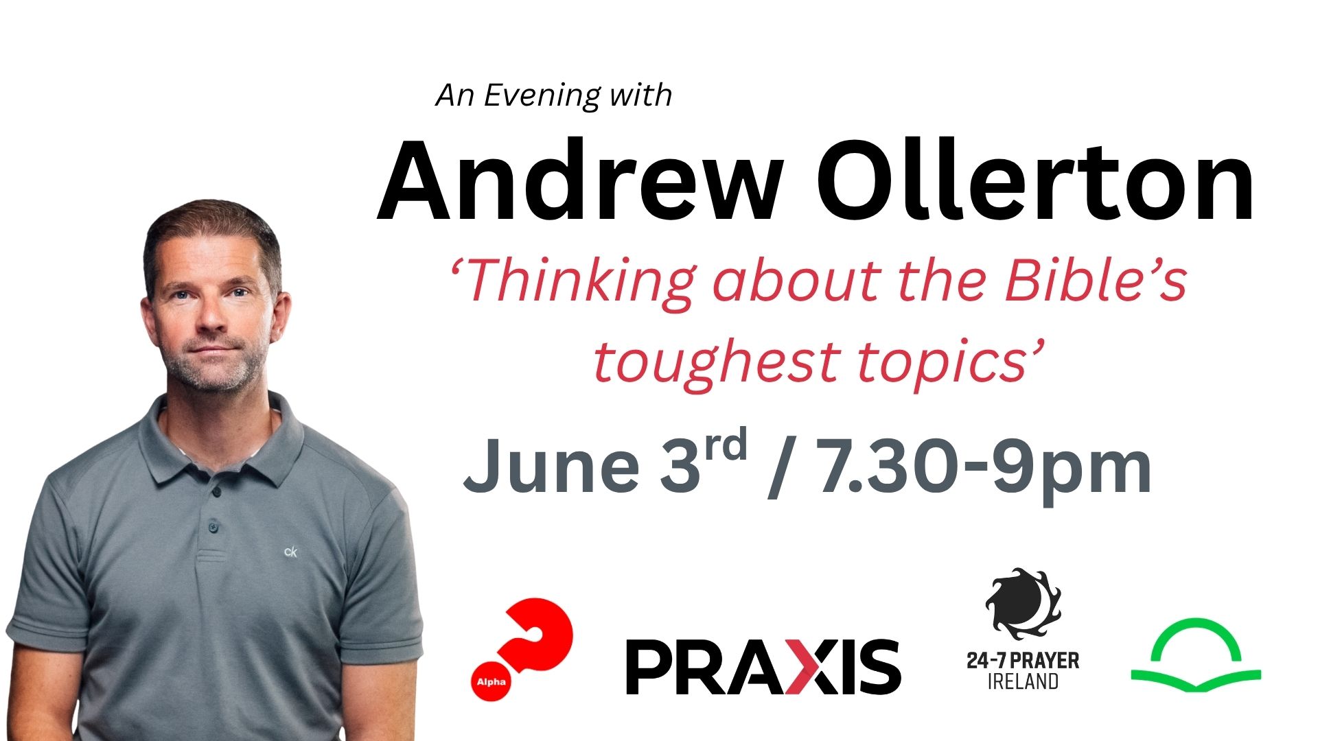 An Evening with Andrew Ollerton event on June 3